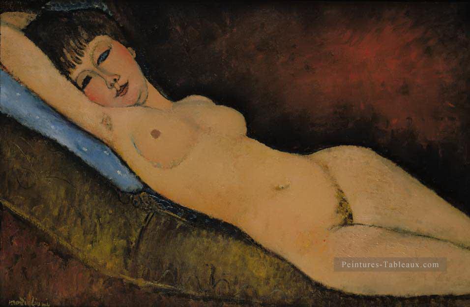 Nu couché nu au coussin Bleu Amedeo Modigliani Peintures à l'huile